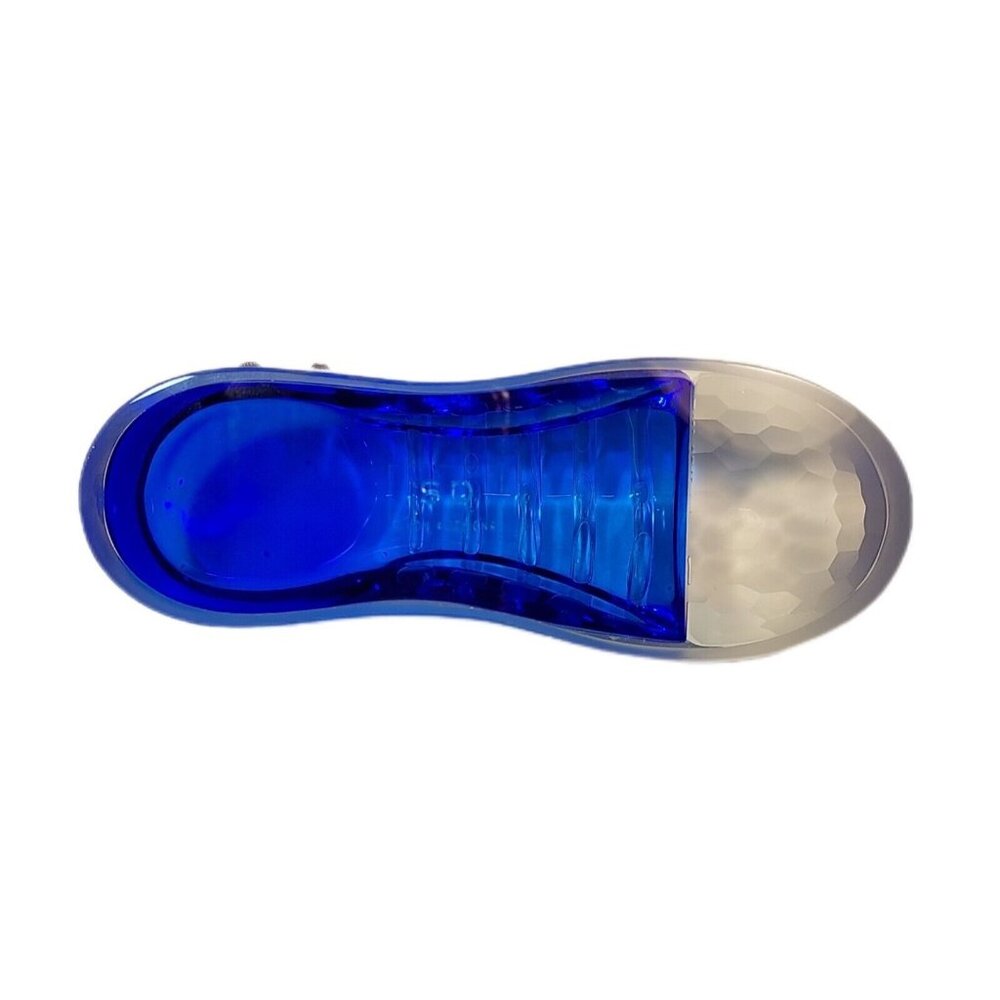 Paperweight Blue Glass SD Simon Designs Crystal Sneaker Frosted Accent 6"x1.75" - Picture 6 of 13